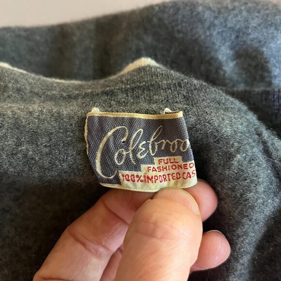 Vintage 1950s Colebrook Full Fashioned Cashmere Sweater Cropped Short Sleeve - Picture 3 of 12